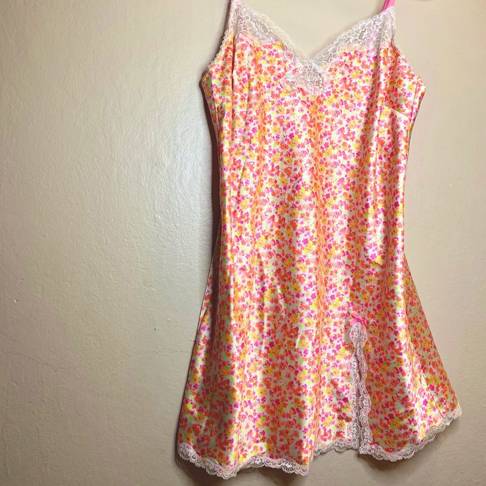 Victoria’s Secret Floral Silk & Lace Chemise